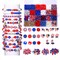 1461-Piece 4th of July Patriotic Beads Kit – Red, White & Blue Heishi Stars, USA Letter Beads, and Flag, Heart & Hat Pendants for DIY Bracelets & Jewelry Making